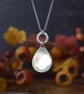 Pearl pendant necklace, one of a kind statement silver pendant - Image 6