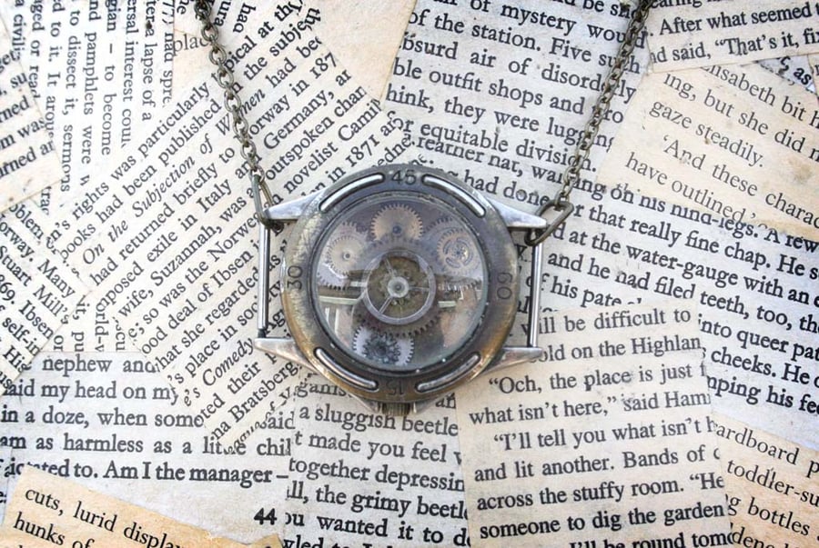 Steampunk Upcycled Repurposed Watch Statement Necklace