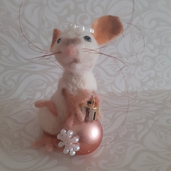Needle felted small bauble Rat