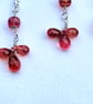 Sapphire and Silver Earrings. Padparadscha Sapphire and Sterling silver. 