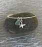 Sterling Silver Bangle With Sea Glass And Fine Silver Starfish Charm - Image 2