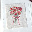 Hand Embroidered Blank Greetings card