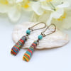 Red, Yellow & Blue Howlite Earrings
