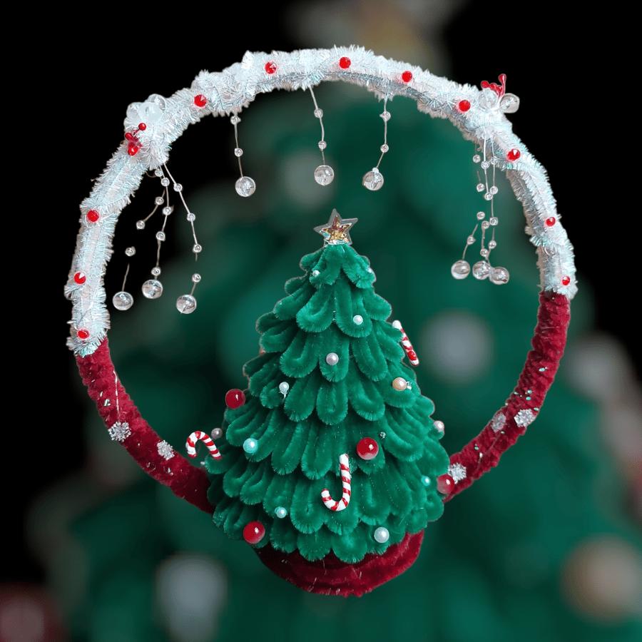 Handmade Light-Up Christmas Tree Decoration – Festive Centrepiece fairy lights 