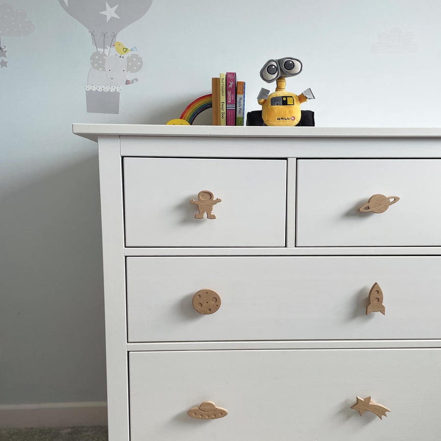 Space Theme Drawer Handles Knobs, Nursery, Kids Bedroom