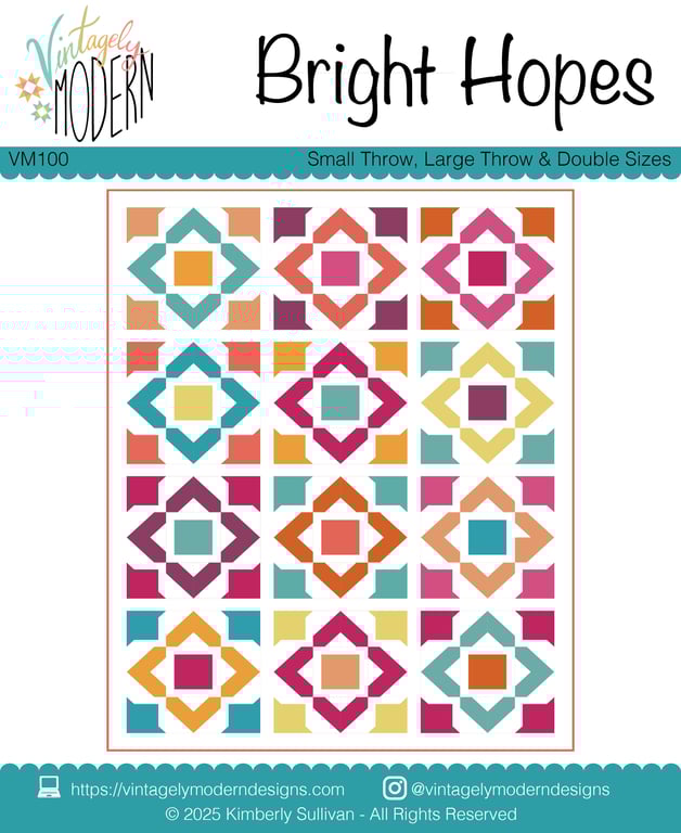 PDF Quilt Pattern - Bright Hopes by Vintagely Modern