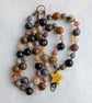 Jasper knotted cord necklace in earthy colours with yellow howlite star - Image 9