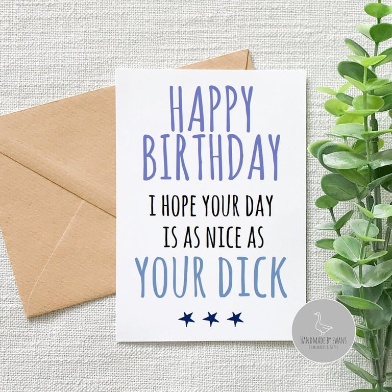 Funny birthday card fro boyfriend, funny birthday card for husband, Hope your bi