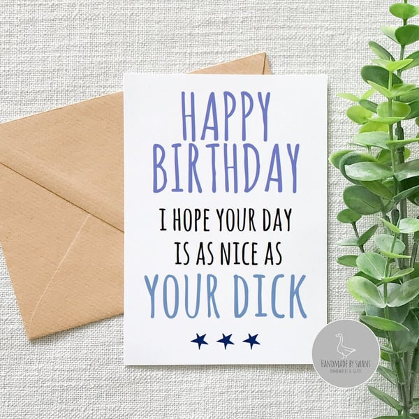 Funny birthday card fro boyfriend, funny birthday card for husband, Hope your bi