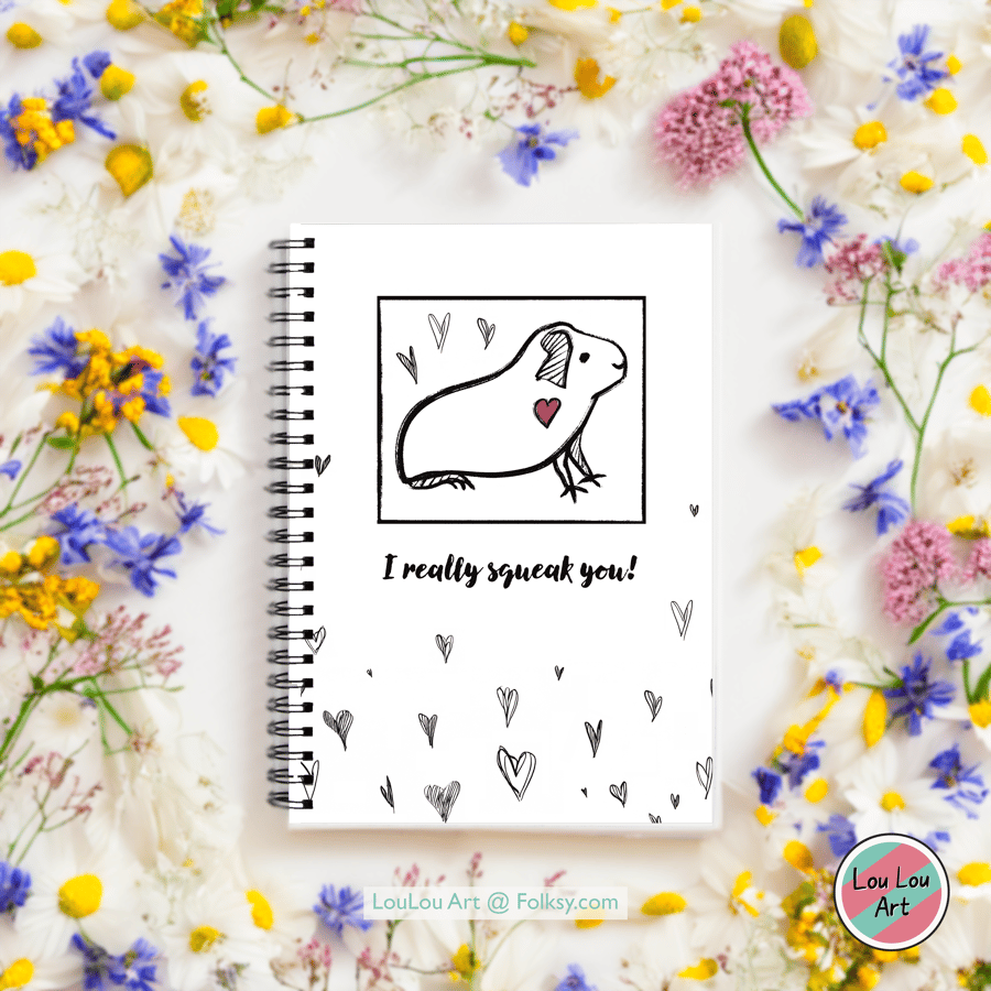 I really squeak you! Guinea pig A5 notebook