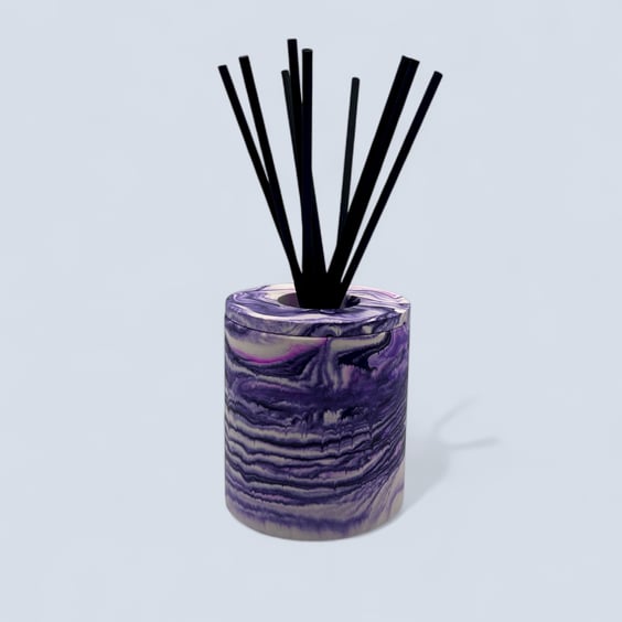 Handmade Purple Marbled Diffuser Bottle Holder for Home Fragrance