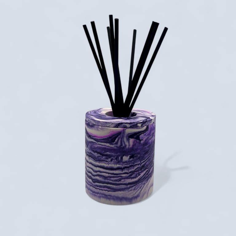Handmade Purple Marbled Diffuser Bottle Holder for Home Fragrance