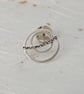 Sterling Silver Ring And Wire Lapel Pin – Handmade Geometric Brooch  - Image 2