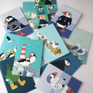 Cards Puffin Coastal card bundle - perfectly imperfect