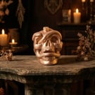 Gold Snake Skull Handmade Plaster Gothic Ornament