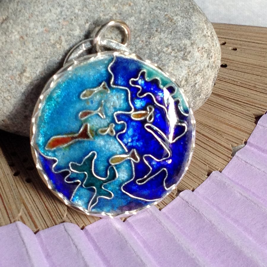 The Reef - enamelled pendant