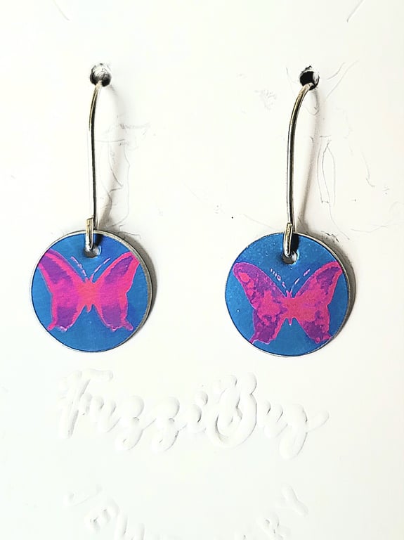 Handmade Aluminium and Silver Reversible Earrings