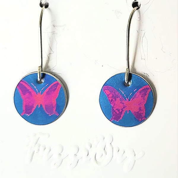 Handmade Aluminium and Silver Reversible Earrings