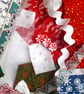 Slow stitching kit - Christmas theme. Fabric remnants, fabric bundle - Image 3