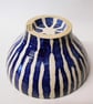 Bowl, Blue striped and  textured Ceramic. - Image 4