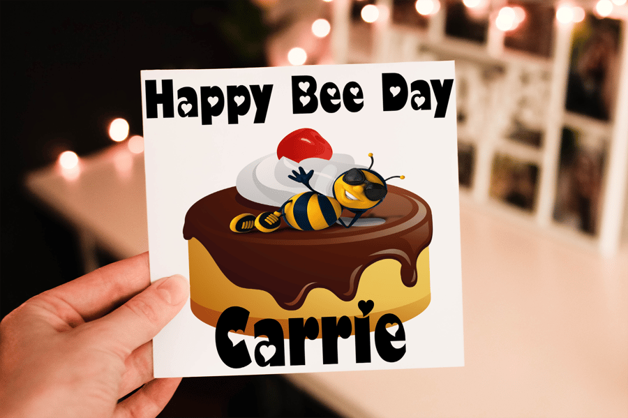 Happy Bee Day Birthday Card, Special Friend Card, Card for Friend, Birthday Card