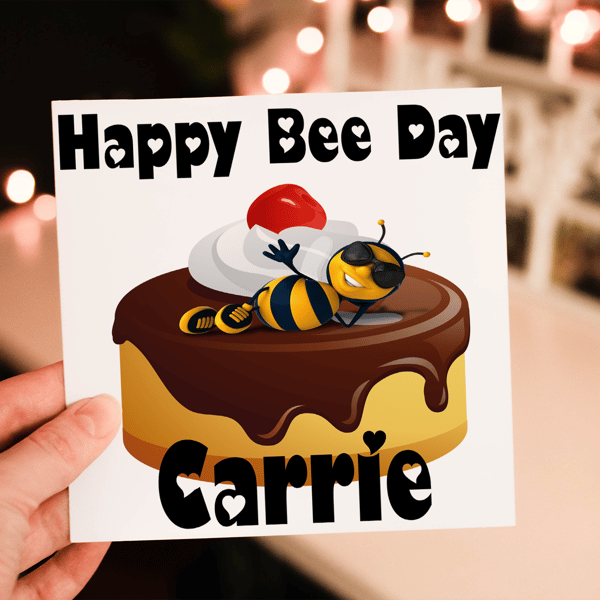 Happy Bee Day Birthday Card, Special Friend Card, Card for Friend, Birthday Card