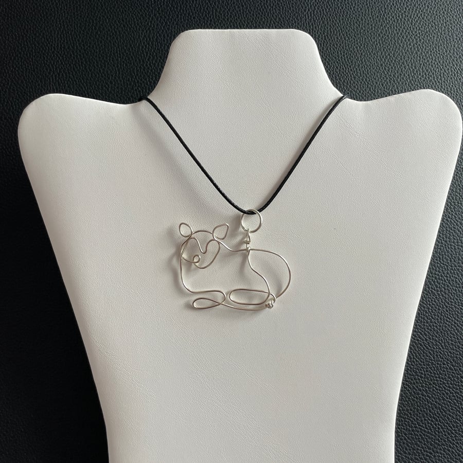 Wire Wrapped Cat Pendant