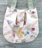 CREAM FLORAL FABRIC SHOULDER BAG, Spring and Summer accessory - Image 1