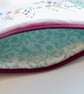Make up bag in reclaimed embroidered cloth with Liberty trim and denim - Image 4