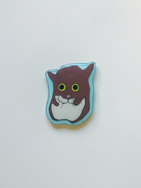 Good News Cat– Handmade Original Pet Illusration Fridge Magnet