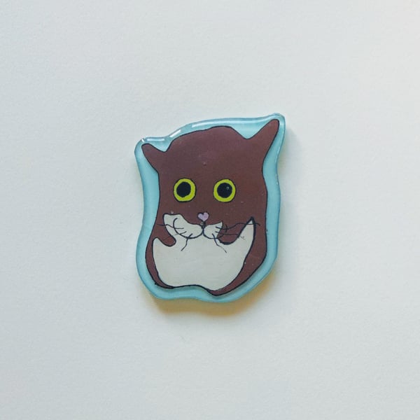 Good News Cat– Handmade Original Pet Illusration Fridge Magnet
