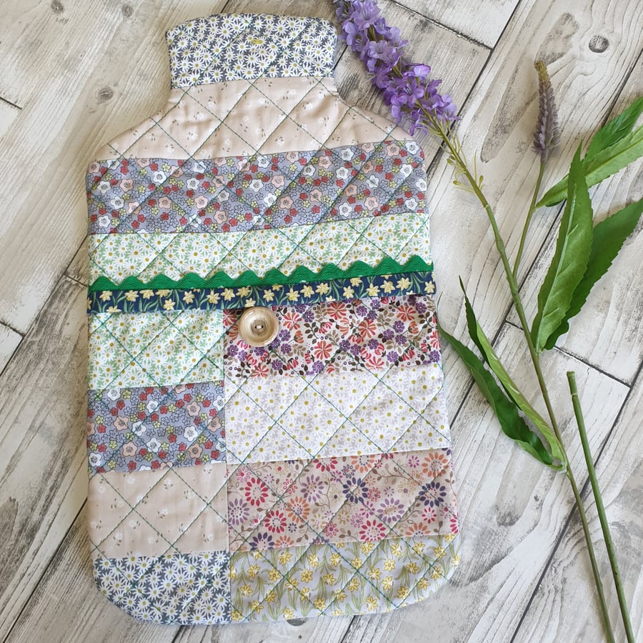 Hot Water Bottle Cover, Quilted Cover