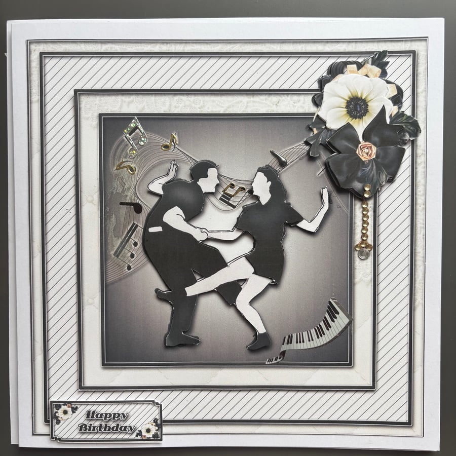 Jive dancing birthday card