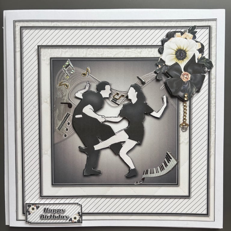 Jive dancing birthday card