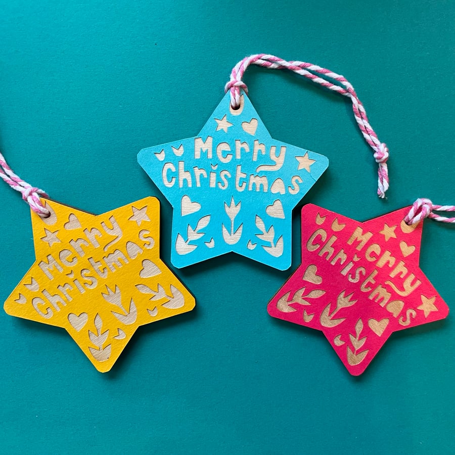 Merry Christmas star decoration 