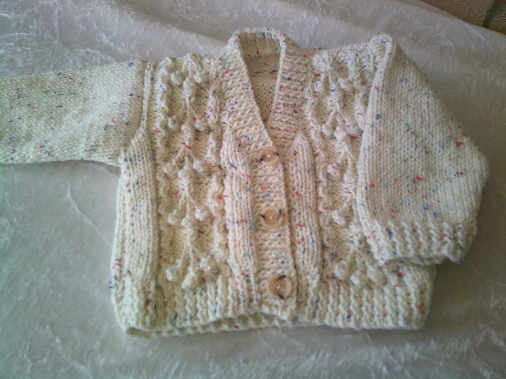 20 inch V Neck Aran Cardigan