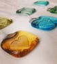 Fused Glass Heart Tokens - Easter colours