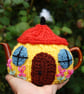Knitted tea cosy - Fairy cottage design  to fit a one two cup teapot