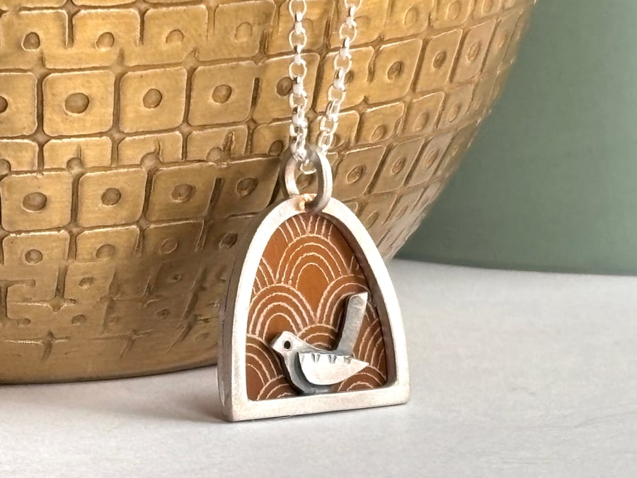 Tweet necklace mustard