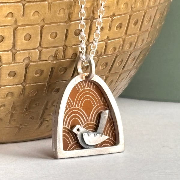 Tweet necklace mustard