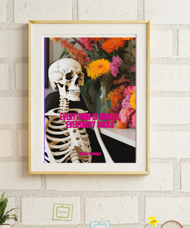 Limp Bizkit inspired Music Quote Skeleton Print 