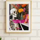 Limp Bizkit inspired Music Quote Skeleton Print 