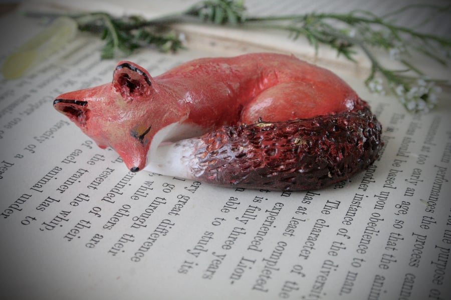 Sleeping Fox Sculpture