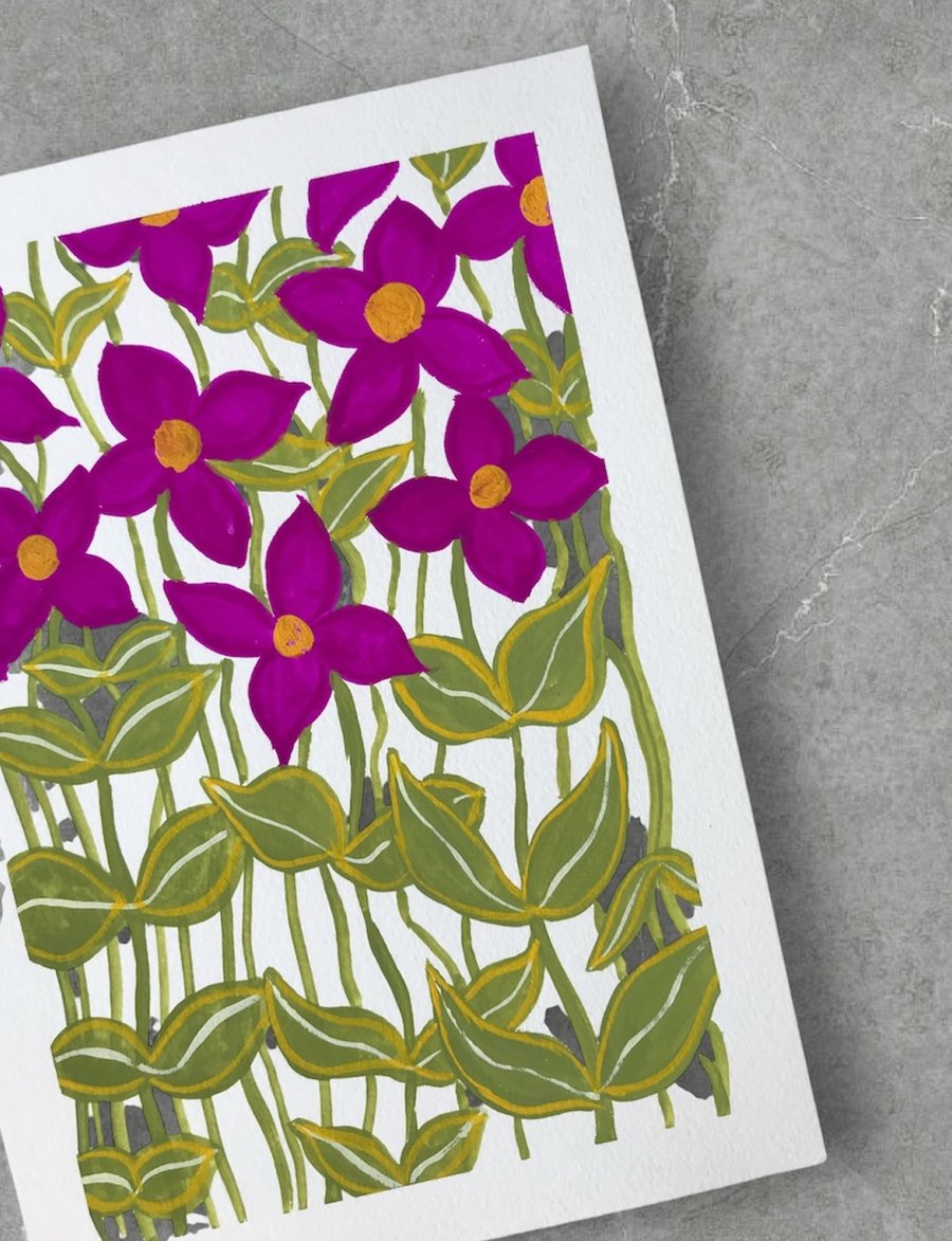 Floral Painting Flower Art Gouache Floral Escape