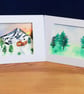 Winter landscapes in watercolour - Seasonal greeting card, blank inside. 