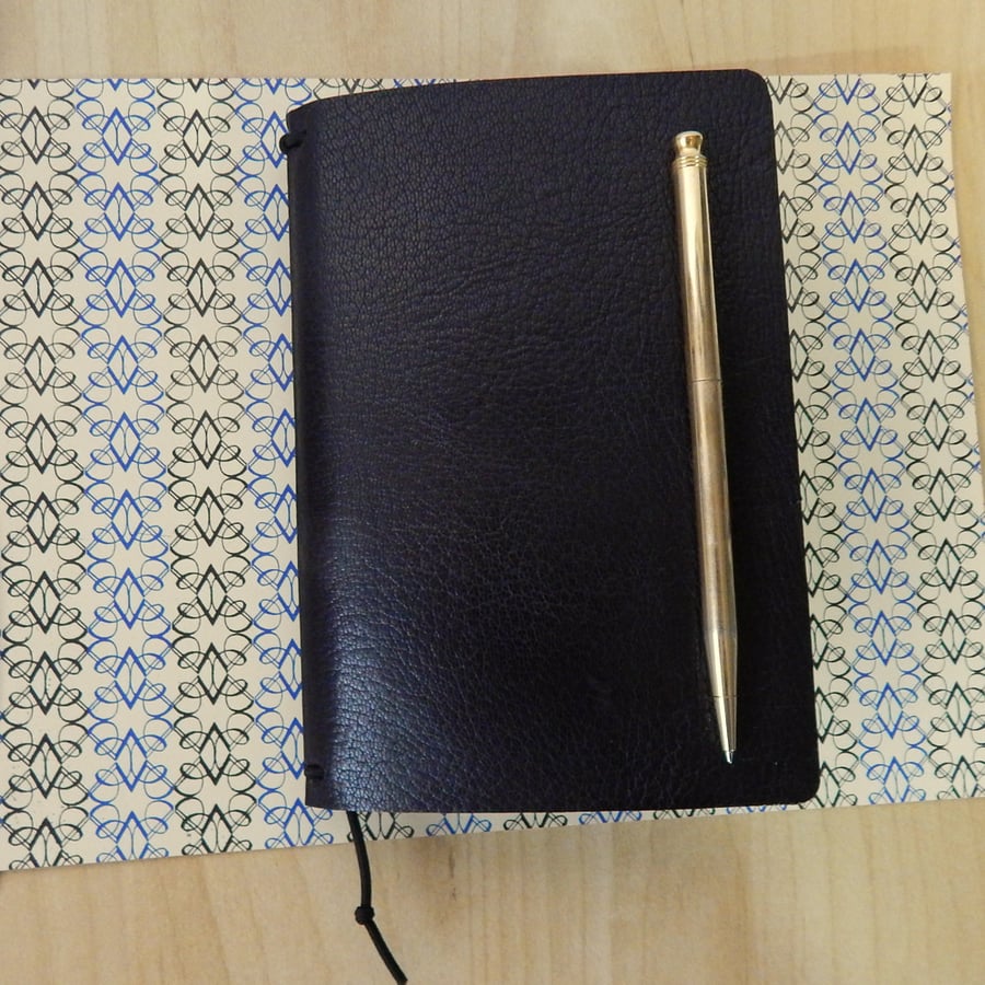 Mens Black Leather Notebook Set, Travel Notebook, Leather book cover, for men