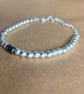 Matte silver and deep Navy bracelet. 