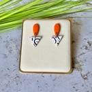 Colour & Monochrome - Orange and Arch Earrings
