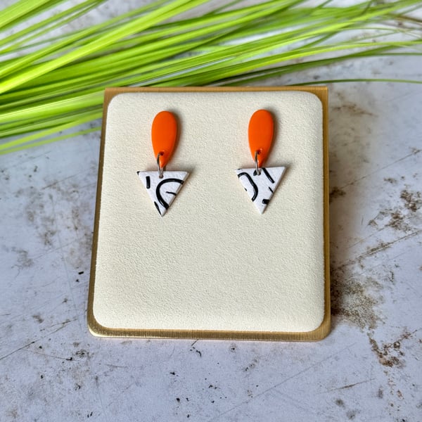 Colour & Monochrome - Orange and Arch Earrings