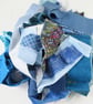 Bumper Pack of Blue Cotton Fabric Strips for Patchwork and Crafting - Image 1
